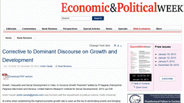 Economic & Political Weekly, book review on 